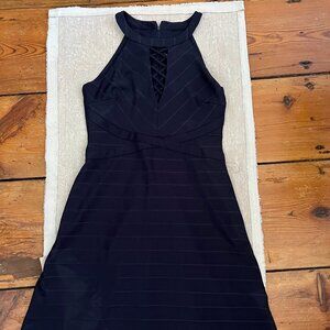 Guess Navy Halter Neck Skater Dress Size 12